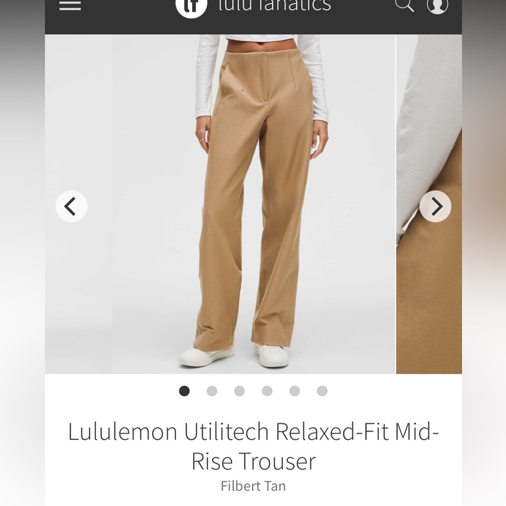 Lululemon utility tech relaxed fit trouser size 12